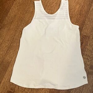 Lija White Athletic Tank with Mesh Yoke